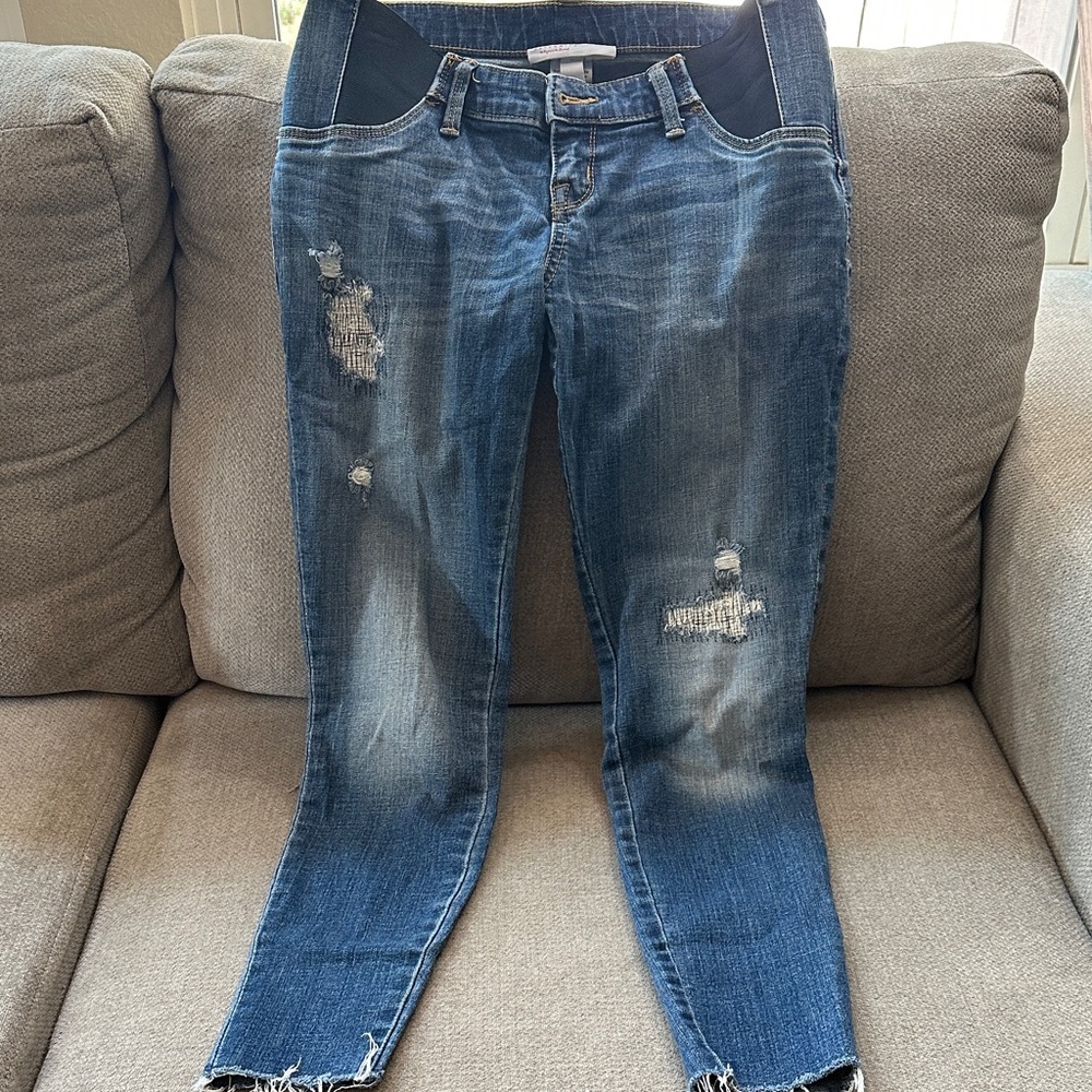 Isabel Maternity by Ingrid & Isabel Distressed Blue Skinny Jeans